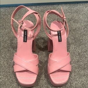 Nine West Pink Heels with Ankle Strap